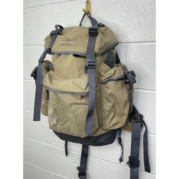 L.L.BEAN CONTINENTAL RUCKSACK Nylon Travel Backpack Khaki